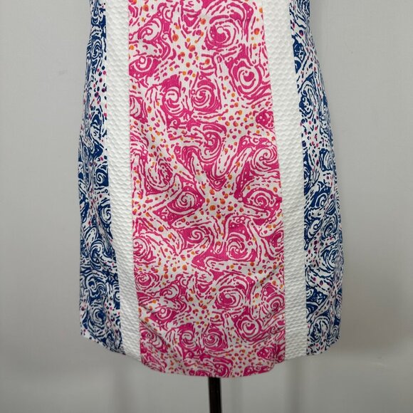 Lilly Pulitzer Delia Indigo Star Crush Print Vintage Dobby Shift Dress 6 - Picture 6 of 13